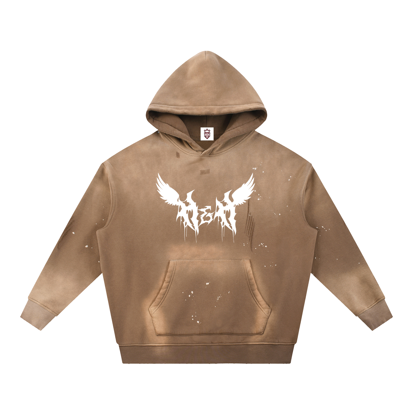 H&H Wings Vintage Washed Frayed Fleece Hoodie