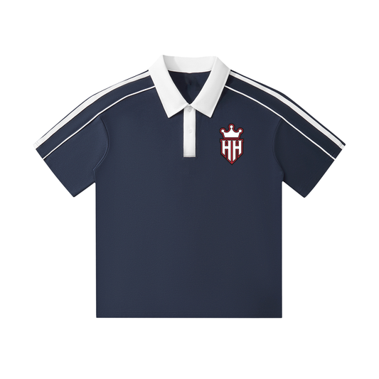 Contrast Collar Short-Sleeve Polo Shirt